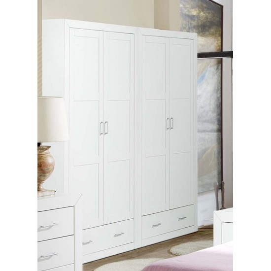 Armario lacado blanco cuatro puertas Alboran